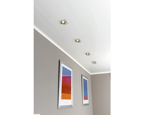 Plafond met panelen en inbouwspots