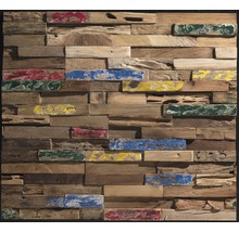 Houten wandbekleding met kleuraccenten voor wanddecoratie