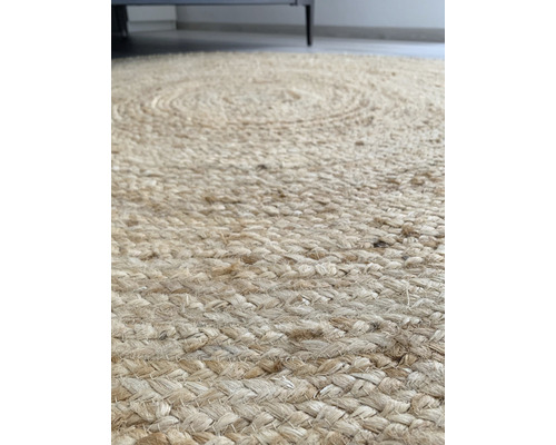 Rond vloerkleed van gevlochten jute