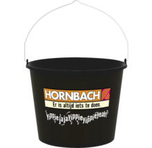 Zwarte emmer met handvat en Hornbach logo