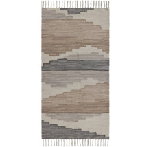 Vloerkleed met franjes en geometrisch patroon