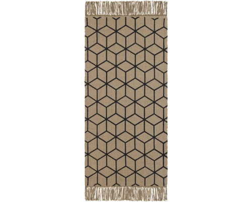 Vloerkleed met geometrisch patroon en franjes