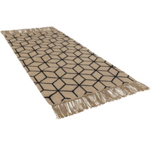 Tapijt met geometrisch patroon en franjes