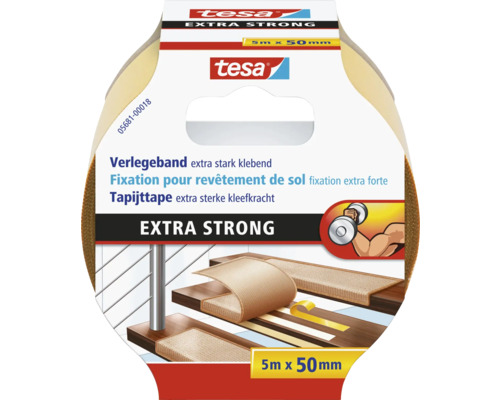 Tesa tapijttape extra sterk, 5 m x 50 mm