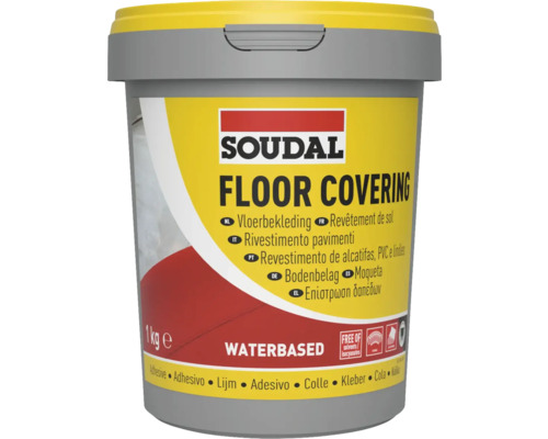 Soudal vloerbedekkingslijm in een emmer van 1 kg