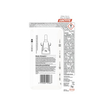 Loctite secondelijm verpakking met gebruiksaanwijzing en Henkel logo