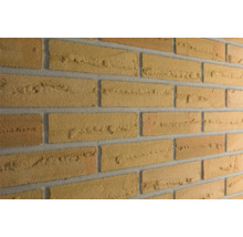 Close-up van een bakstenen muur met rechthoekige bakstenen en mortelvoegen.