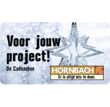 Hornbach cadeaubon met kerstster en tekst Voor jouw project