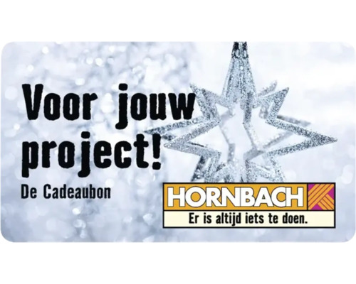 Hornbach cadeaubon met kerstster en tekst Voor jouw project