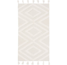 Vloerkleed met geometrisch ruitpatroon en kwasten