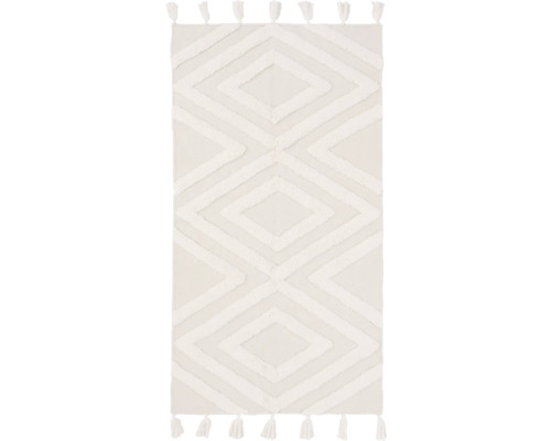 Vloerkleed met geometrisch ruitpatroon en kwasten