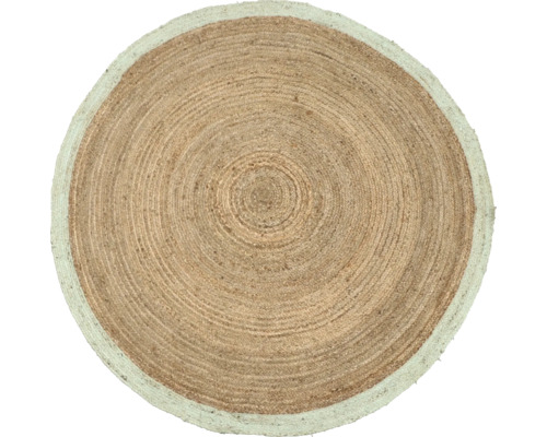 Rond vloerkleed van natuurlijke vezels met rand