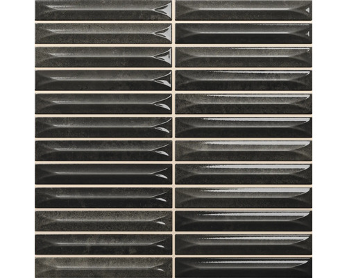 Patroon van zwarte, langwerpige aardewerk tegels Patroon van zwarte, langwerpige aardewerk tegels