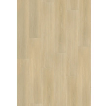 Close-up van meerdere lichte vinyl vloerplanken met houtlook.
