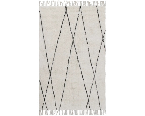 Vloerkleed met geometrisch patroon en franjes