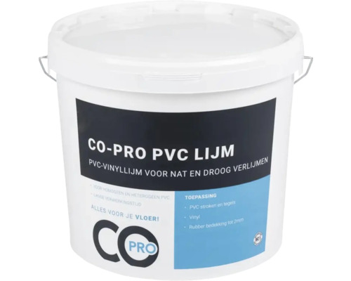Co-Pro PVC lijm in een emmer voor het verlijmen van PVC-vinylvloeren