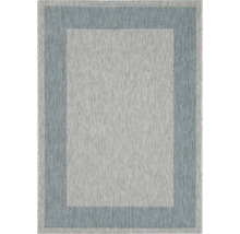 Grijs tapijt met blauwe rand