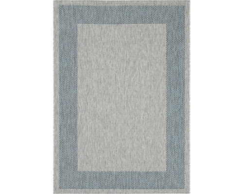 Grijs tapijt met blauwe rand