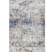 Tapijt met abstract patroon in blauw, grijs en beige