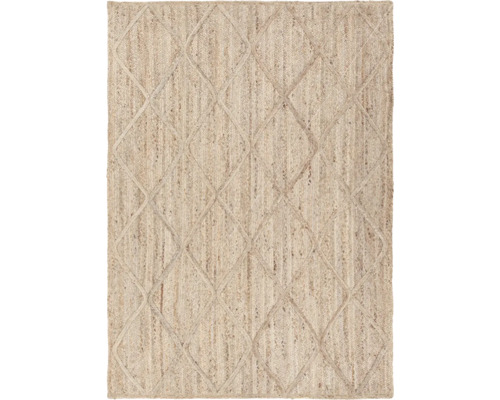 Jute vloerkleed met ruitpatroon