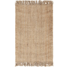 Rechthoekig vloerkleed van jute met franjes