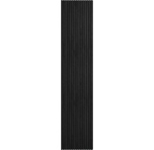 Donkere houten panelen met verticale lamellen voor wand- of plafondbekleding