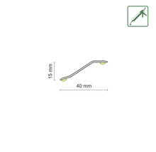 Profielstrip met de afmetingen 15 mm hoog en 40 mm breed