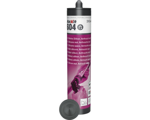 Akkit 604 sanitair siliconenkit, antraciet mat, 310 ml patroon