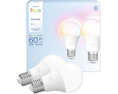 Philips Hue Essential E27 ledlamp, 2 stuks