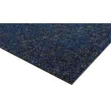 Detailweergave van een blauwe deurmat