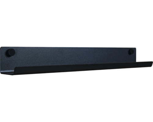 Zwarte wandplank van metaal