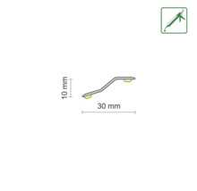 Profielstrip met afmetingen van 10 mm hoog en 30 mm lang