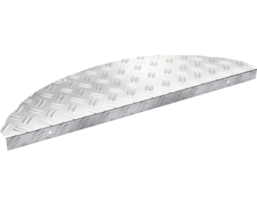 Trapmat aluminium 17.5x60 cm Halfronde trap trede van aluminium met traanplaatmotief