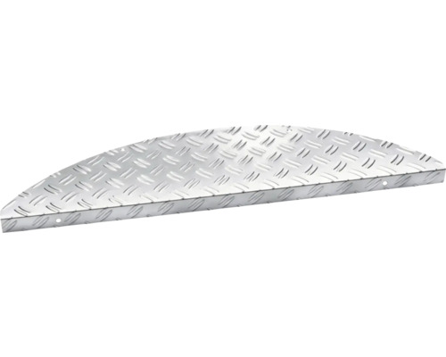 Halfronde trede van aluminium met ribbelplaatstructuur