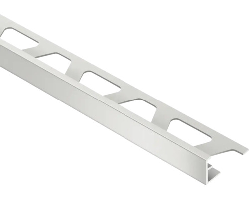Tegelprofiel hoekprofiel van aluminium met geperforeerde zijde voor de randafwerking van tegelwerk.