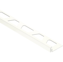 Tegelprofiel van aluminium in wit met trapeziumvormige uitsparingen.
