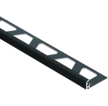 Tegelprofiel kwartrond aluminium donkergrijs met geperforeerd vlak.