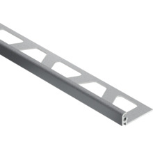 Tegelprofiel L-profiel van aluminium in grijs met fijne structuur en geperforeerde zijde.