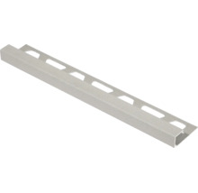 Vierkant tegelprofiel van aluminium met geperforeerde bevestigingsvoet voor wandtegels en vloertegels.