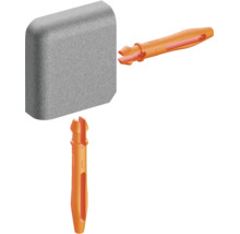 Verbindingspennen voor wandpanelen of steenstrips, weergave van de montage.
