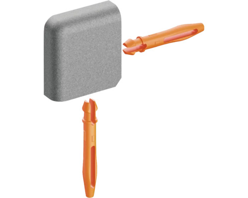 Verbindingspennen voor wandpanelen of steenstrips, weergave van de montage.