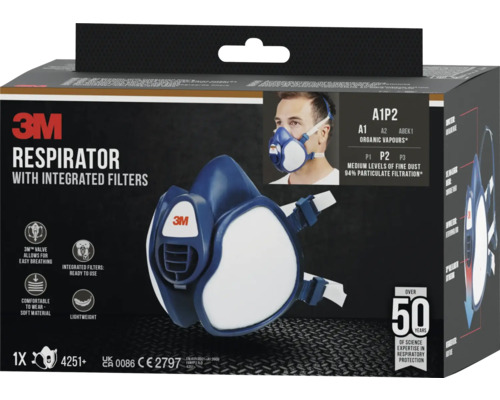 3M ademhalingsmasker met geïntegreerde filters in verpakking