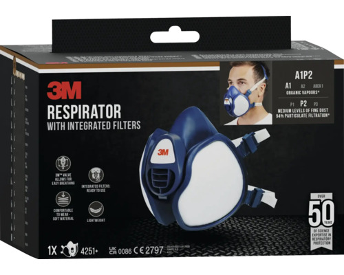 3M ademhalingsmasker met geïntegreerde filters in verpakking