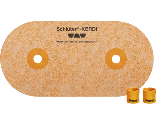 Schlüter-KERDI afdichtingsmanchet voor wandaansluitingen met twee openingen.