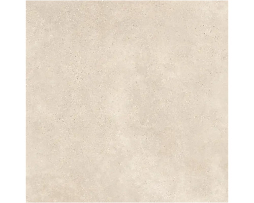 Beige vloertegel van porcellanato met steeneffect en fijn gespikkelde textuur.