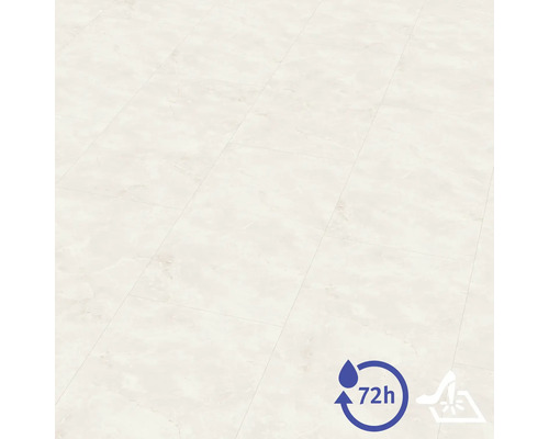 Vloerbekleding met marmerlook, waterbestendig tot 72 uur en antislip.