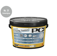 PCI Nanofug Premium variabele flexibele voegmortel, kleur nummer 31 cementgrijs, in emmer.