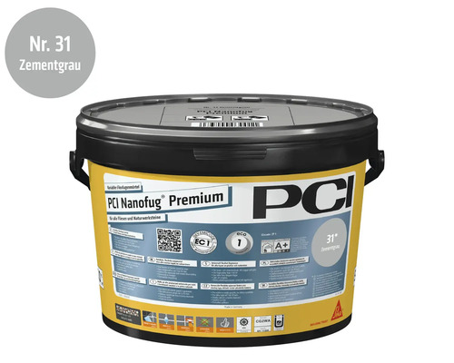 PCI Nanofug Premium variabele flexibele voegmortel, kleur nummer 31 cementgrijs, in emmer.