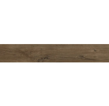 Vloer met donker houtlook decor, houtnerf en noesten.