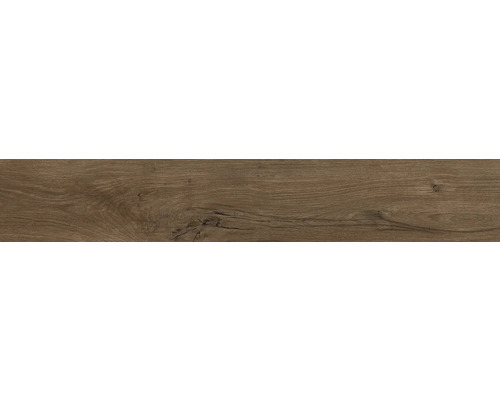 Vloer met donker houtlook decor, houtnerf en noesten.
